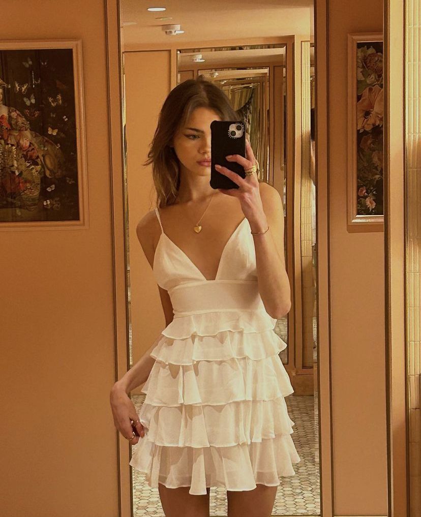 Sexy A Line Spaghetti Straps Chiffon Tiered Short Homecoming Dress,Summer 18th Birthday Dress GG4178