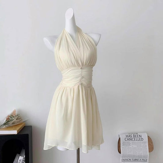Pretty A Line Halter Chiffon Pleated Short Homecoming Dress,Summer 17th Birthday Dress GG4194