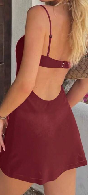 Sexy Mermaid Spaghetti Straps Burgundy Satin Beads Short Homecoming Dress,Summer 21th Birthday Dress GG4206