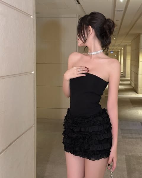 Chic A Line Strapless Black Satin Short Homecoming Dress,Summer 18th Birthday Dress GG4208