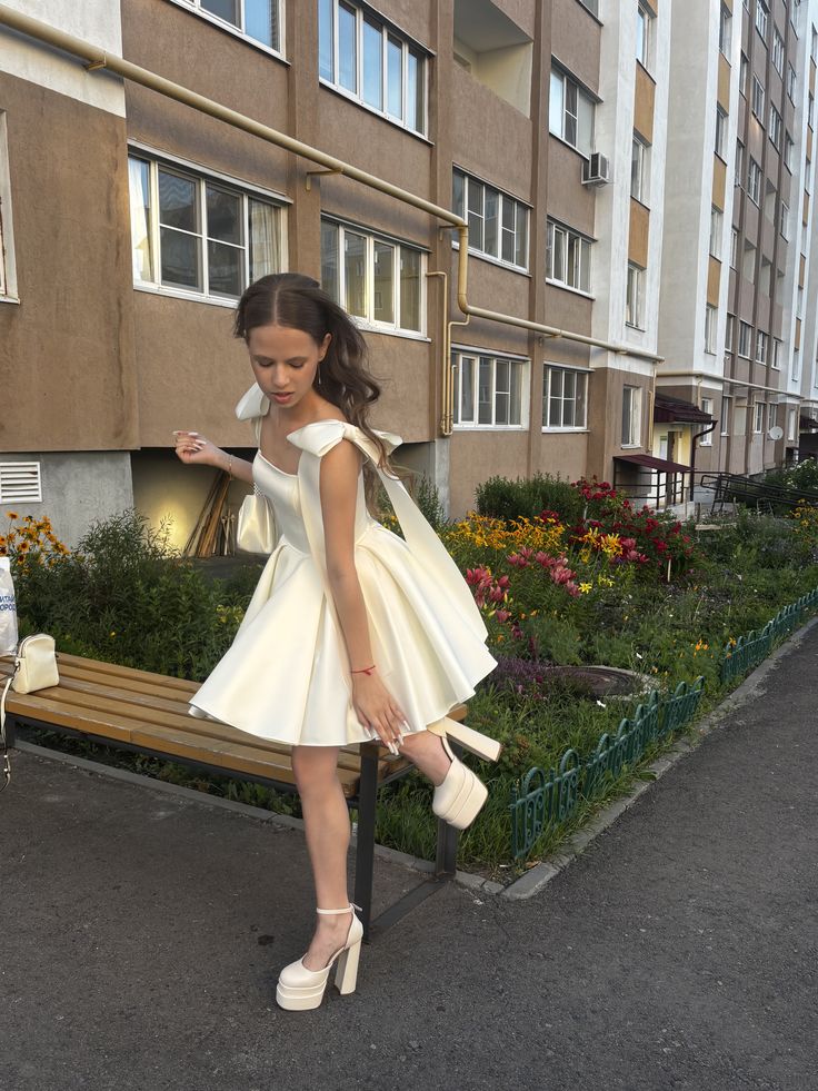 Elegant A Line Square Satin With Bow Straps Short Homecoming Dress,Summer 16th Birthday Dress GG4223