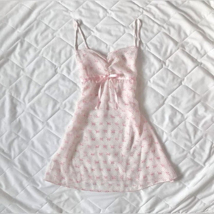 Chic A Line Spaghetti Straps Printed Bow Chiffon Short Homecoming Dress,Summer 19th Birthday Dress GG4235