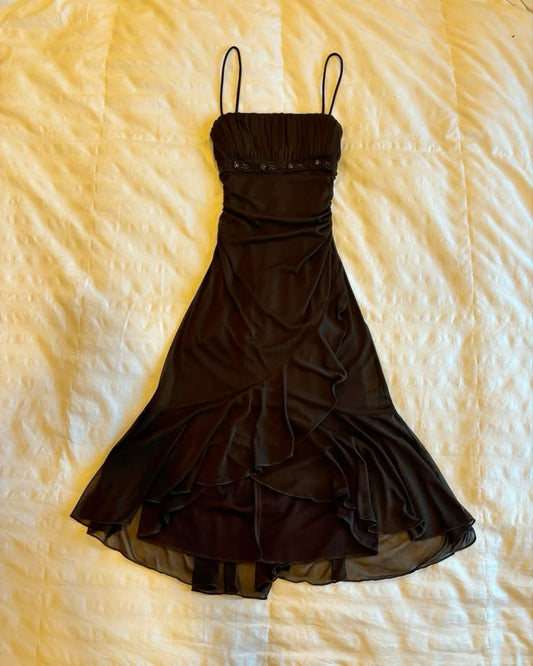 Chic A Line Spaghetti Straps Chiffon Short Homecoming Dress,Summer 19th Birthday Dress GG4248