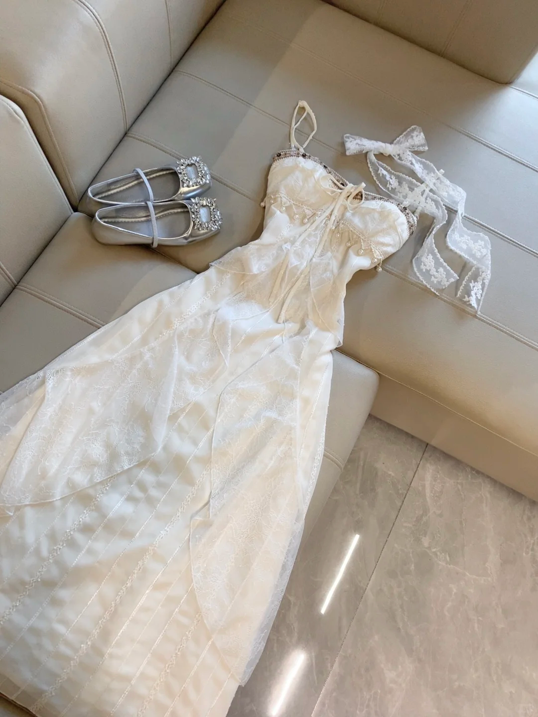 Vintage A Line Spaghetti Straps Satin Lace Long Prom Dress,Party Dress,Formal Evening Dress GG4296