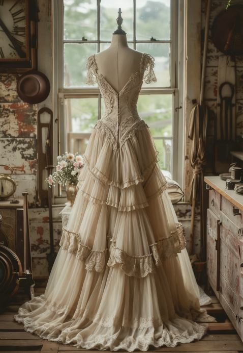 Gorgeous A Line Sweetheart Layered Lvory Tulle Long Prom Dress, Evening Dress GG430