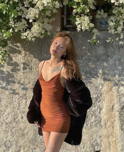 Simple Mermaid Spaghetti Straps Satin Short Homecoming Dress,Summer 20th Birthday Dress GG4305