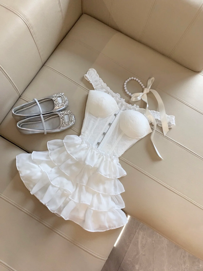 Sweet 16th White A Line Off The Shoulder Satin Lace Short Homecoming Dress,Summer Birthday Dress GG4332