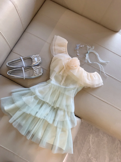 Gradient 16th A Line Off The Shoulder Tulle Short Homecoming Dress,Summer Birthday Dress GG4333