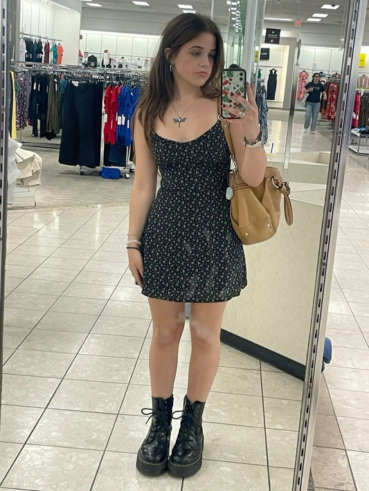 Retro A Line Spaghetti Straps Chiffon Printed Short Homecoming Dress,Summer 18th Birthday Dress GG4347