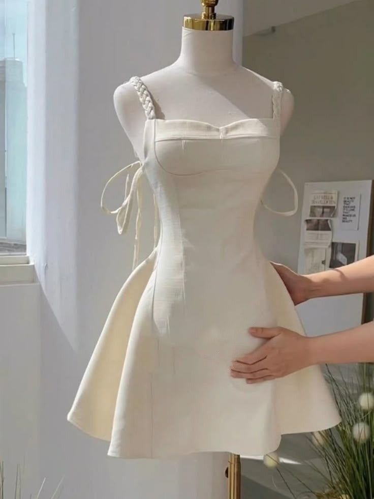 Classy A Line Spaghetti Straps Satin Short Homecoming Dress,Summer 18th Birthday Dress GG4358