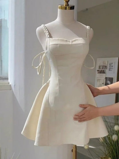 Classy A Line Spaghetti Straps Satin Short Homecoming Dress,Summer 18th Birthday Dress GG4358