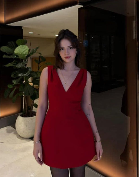 Eelgant A Line V Neck Burgundy Satin Short Homecoming Dress,Summer 19th Birthday Dress GG4372