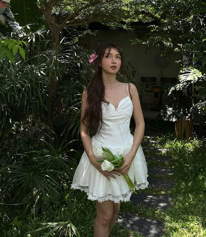 Cute A Line Spaghetti Straps Satin Tulle Short Homecoming Dress,Summer 19th Birthday Dress GG4379