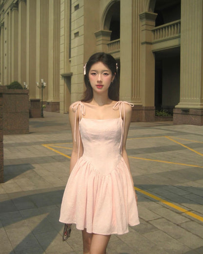 Cute A Line Spaghetti Straps Pink Satin Short Homecoming Dress,Summer 17th Birthday Dress GG4381