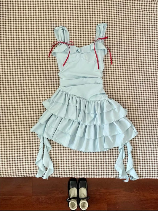 Pretty A Line Spaghetti Straps Chiffon With Ruffles Short Homecoming Dress,Summer 17th Birthday Dress GG4389