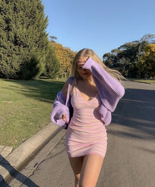 Chic Mermaid Spaghetti Straps Stripe Satin Short Homecoming Dress,Summer 18th Birthday Dress GG4414