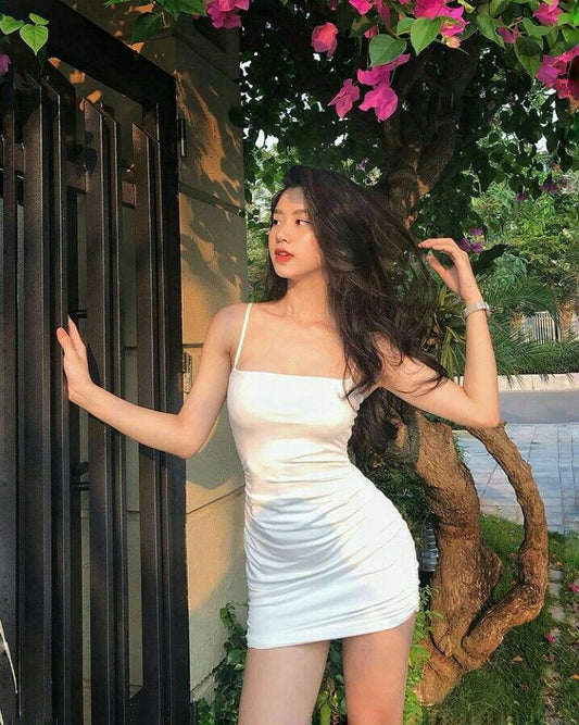 Simple Mermaid Spaghetti Straps Satin Short Homecoming Dress,Summer 18th Birthday Dress GG4415