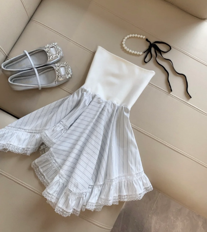 Loose A Line Strapless Satin With Irregular Hem Short Homecoming Dress,Summer 20th Birthday Dress GG4437