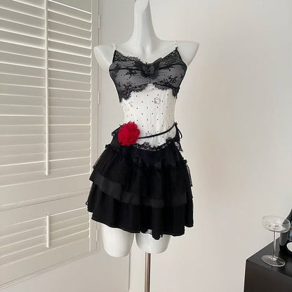 Chic A Line Spaghetti Straps Satin Lace Short Homecoming Dress,Summer 20th Birthday Dress GG4444