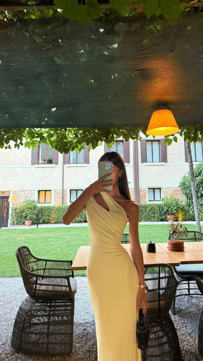 Chic Mermaid One Shoulder Satin Long Prom Dress,Party Dress,Formal Evening Dress GG4465