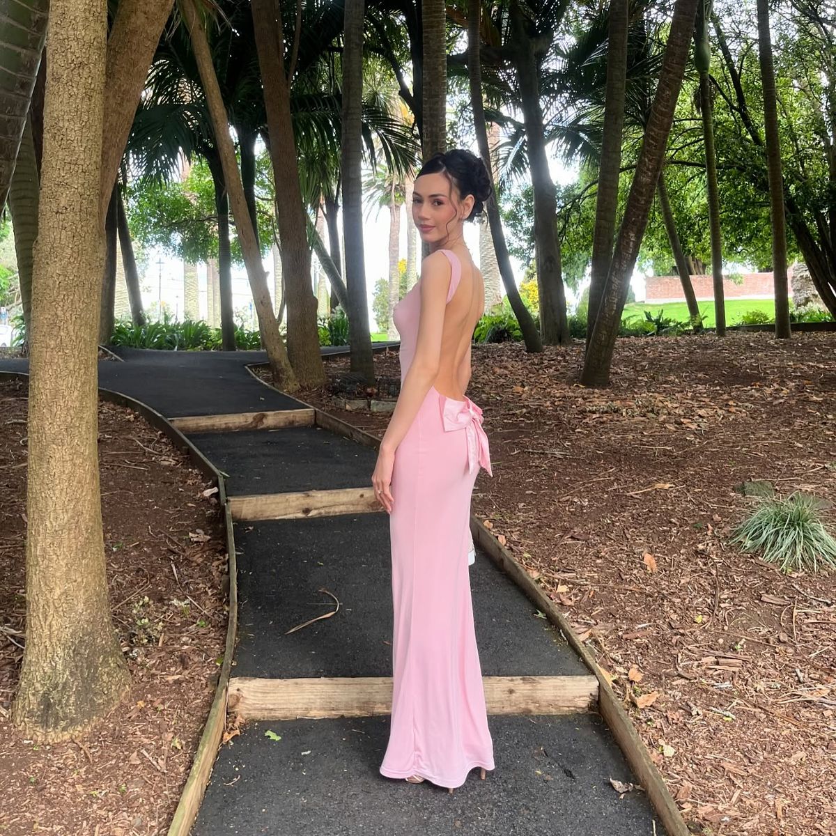 Elegant Mermaid U Neck Pink Satin Backless Long Prom Dress,Party Dress,Formal Evening Dress GG4475
