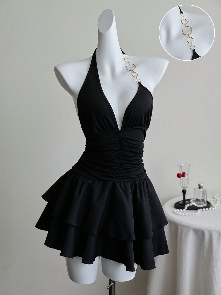 Sexy Black A Line Halter Neck Satin Short Homecoming Dress,Summer 19th Birthday Dress GG4487