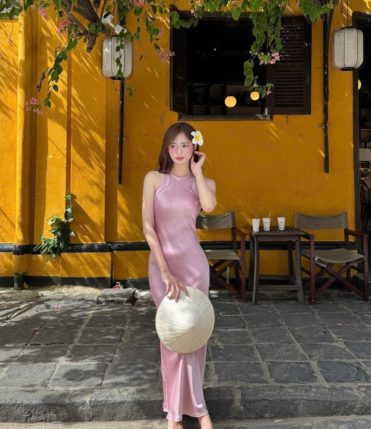 Classy Mermaid Halter Satin Long Prom Dress,Party Dress,Formal Evening Dress GG4515