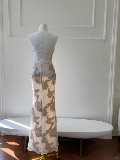 Pretty Mermaid Spaghetti Straps Satin Applique Long Prom Dress,Party Dress,Formal Evening Dress GG4539