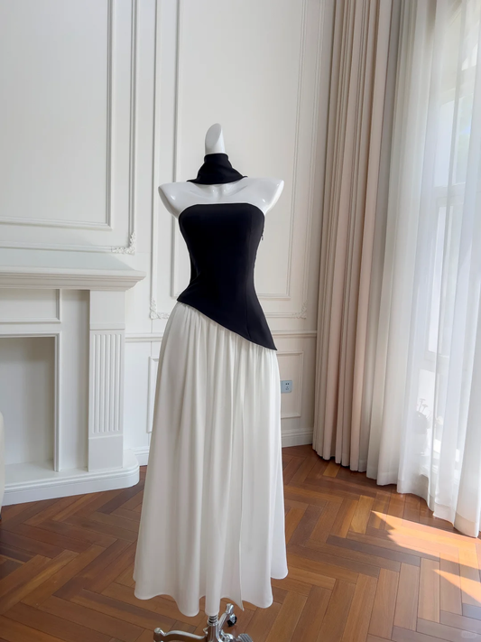 Chic A Line Strapless Satin Long Prom Dress,Party Dress,Formal Evening Dress GG4545