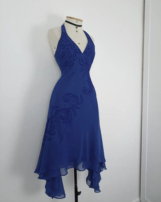 Pretty A Line Halter Chiffon Beads Short Homecoming Dress,Summer 20th Birthday Dress GG4573