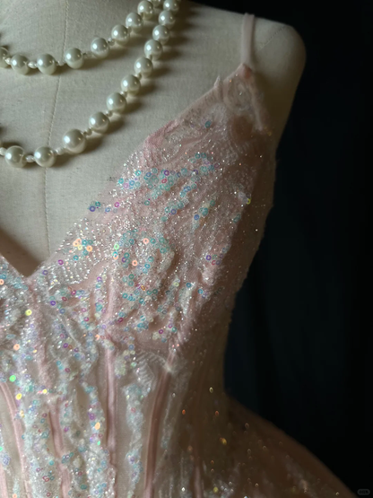 Sweet A Line Spaghetti Straps Tulle Lace Sequin Short Homecoming Dress,Summer 16th Birthday Dress GG4577