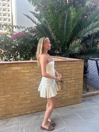 Elegant Mermaid Spaghetti Straps Satin Short Homecoming Dress,Vacation Dress,Summer 19th Birthday Dress GG4591