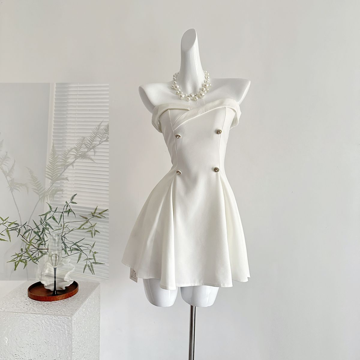 Modest A Line Strapless Satin Short Homecoming Dress,Vacation Dress,Summer 20th Birthday Dress GG4611