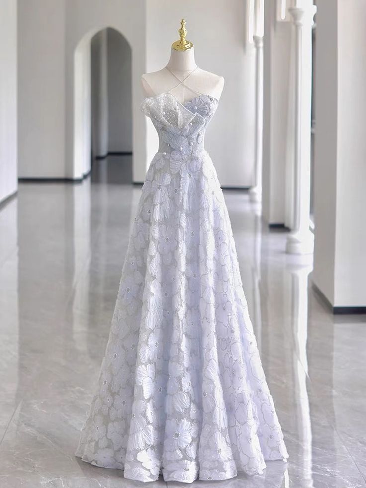 Elegant A Line Halter Light Violet Off The Shoulder Daisy Long Prom Dress, Evening Dress GG464