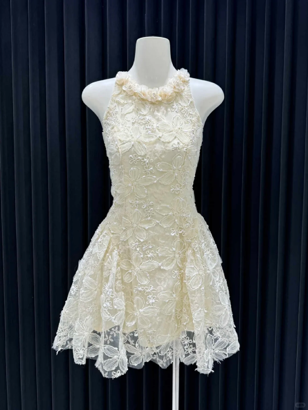 Pretty A Line Halter Lace Floral Short Homecoming Dress,Vacation Dress,Summer 17th Birthday Dress GG4643