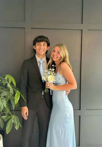 Romatic Mermaid Spaghetti Straps Satin Long Prom Dress,Party Dress,Formal Evening Dress GG4666