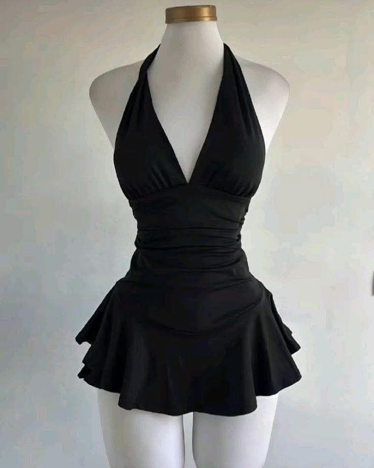 Charming A Line Halter V Neck Black Satin Short Homecoming Dress,Vacation Dress,Summer 17th Birthday Dress GG4674