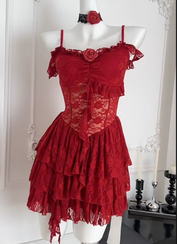 Charming Burgundy A Line Spaghetti Straps Lace Short Homecoming Dress,Vacation Dress,Summer 19th Birthday Dress GG4714