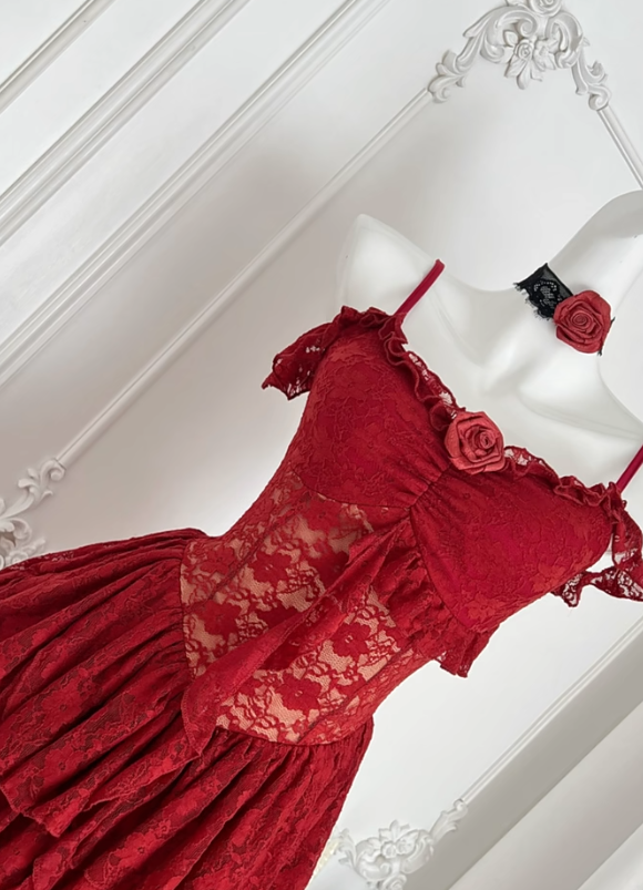 Charming Burgundy A Line Spaghetti Straps Lace Short Homecoming Dress,Vacation Dress,Summer 19th Birthday Dress GG4714