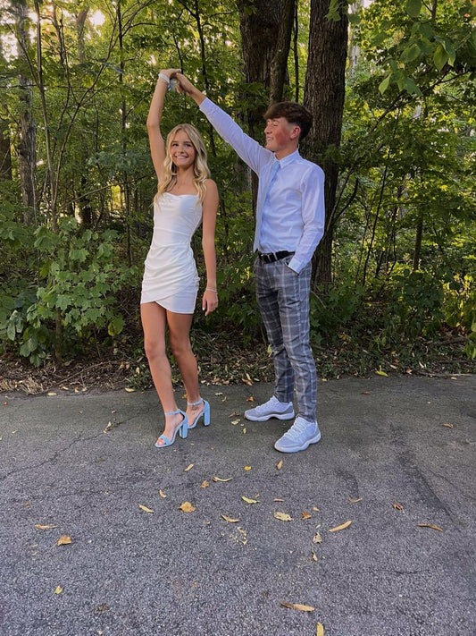 Elegant Mermaid Spaghetti Straps Satin Short Homecoming Dress,Vacation Dress,Summer 20th Birthday Dress GG4737