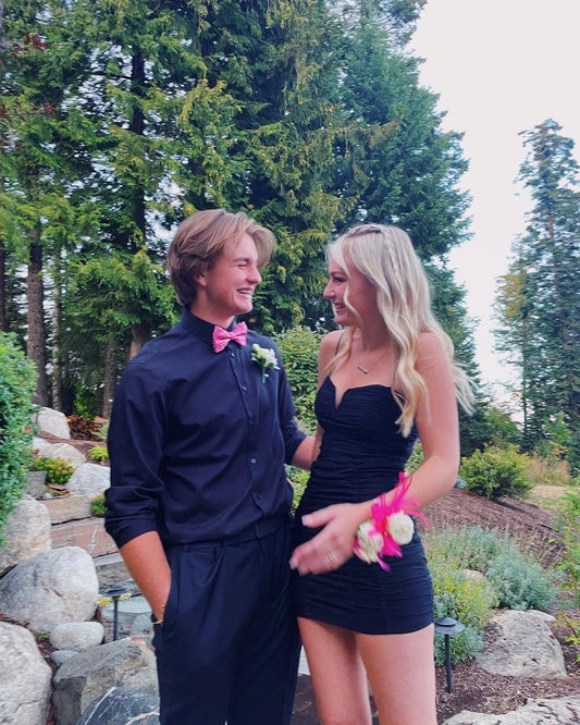 Tight Mermaid Black Spaghetti Straps Pleated Satin Short Homecoming Dress,Vacation Dress,Summer 20th Birthday Dress GG4739