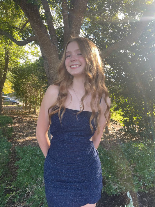 Chic Mermaid Spaghetti Straps Satin Sequin Short Homecoming Dress,Vacation Dress,Summer 20th Birthday Dress GG4773