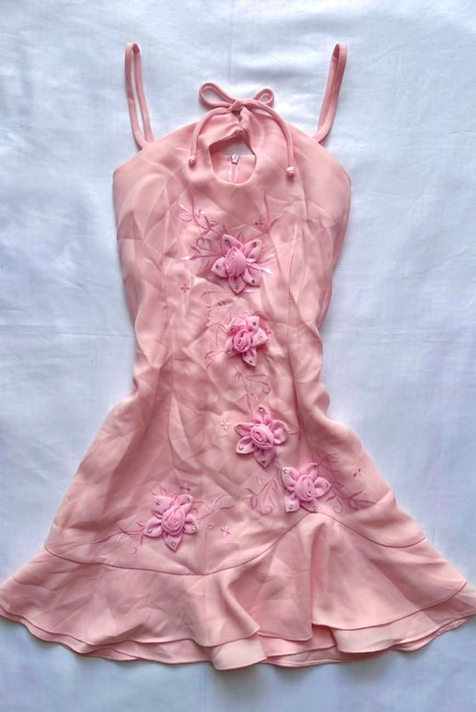 Pretty A Line Spaghetti Straps Satin Applique Short Homecoming Dress,Vacation Dress,Summer 17th Birthday Dress GG4786