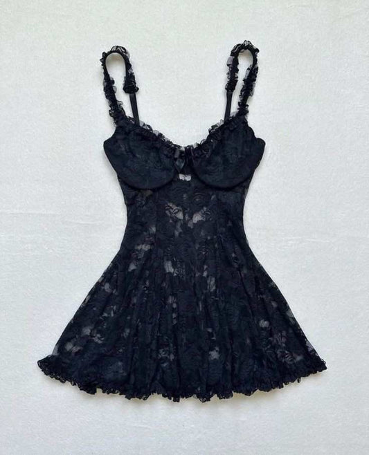Charming A Line Spaghetti Straps Black Lace Short Homecoming Dress,Vacation Dress,Summer 20th Birthday Dress GG4804