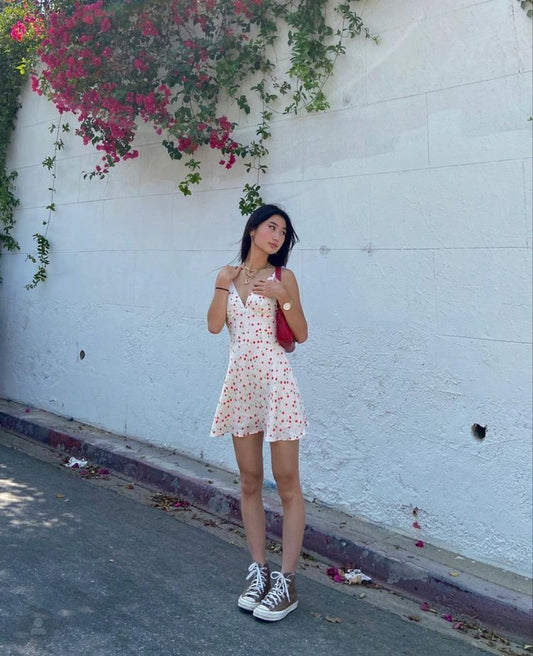 Cute A Line Spaghetti Straps Satin Printed Short Homecoming Dress,Vacation Dress,Summer 18h Birthday Dress GG4836