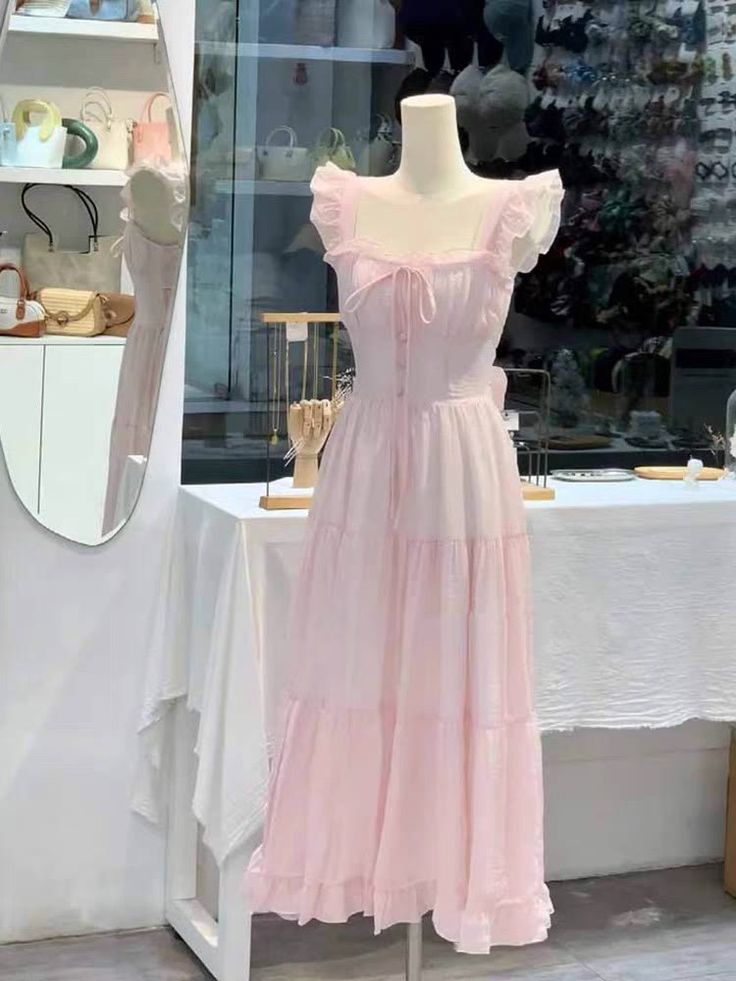 Lovely A Line Square Pink Satin Long Prom Dress,Party Dress,Formal Evening Dress GG4862