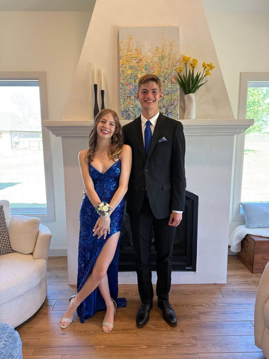 Sparkles Mermaid Spaghetti Straps Sequin Slit Long Prom Dress,Party Dress,Formal Evening Dress GG4898