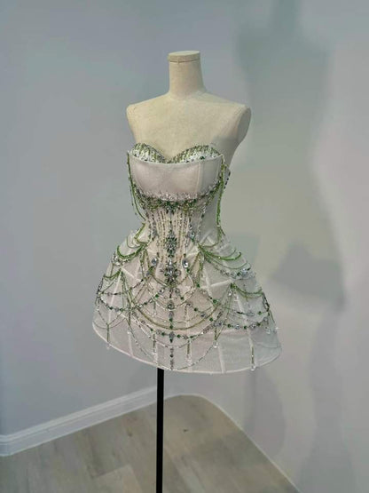 Chic A Line Sweetheart Sequin Beads Short Homecoming Dress,Vacation Dress,Summer 18th Birthday Dress GG4924