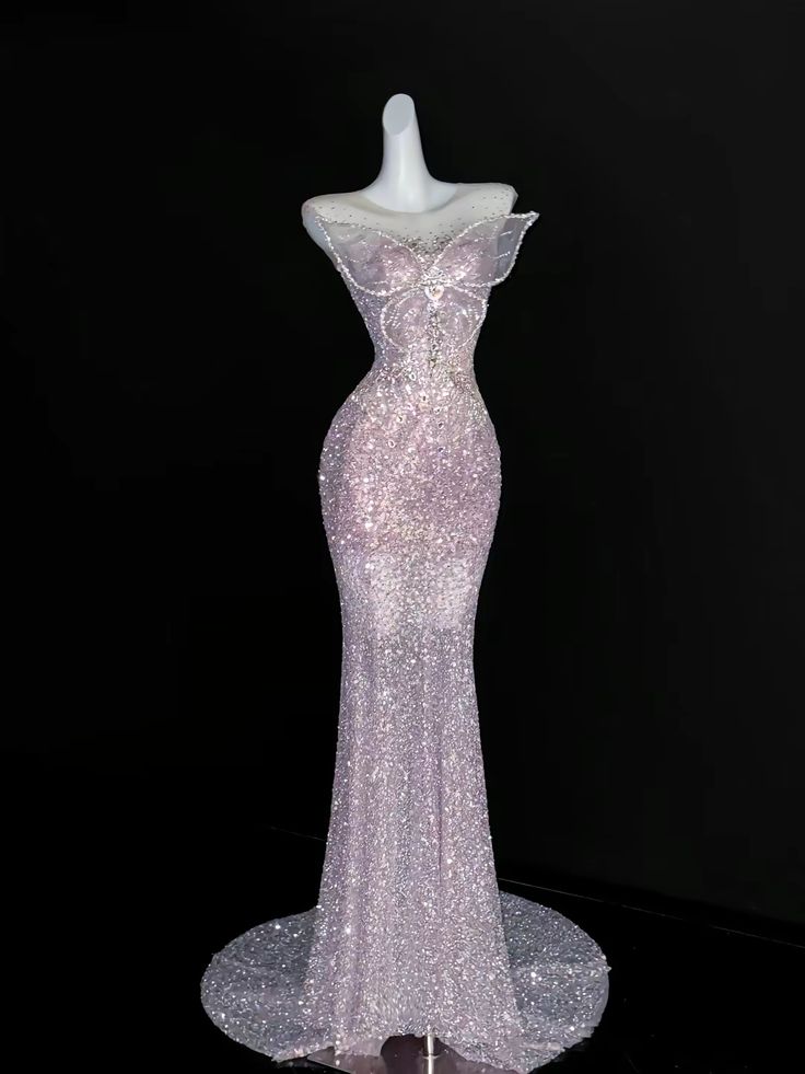 Sweet Pink Mermaid Strapless Sequin Long Prom Dress,Party Dress,Formal Evening Dress GG4955
