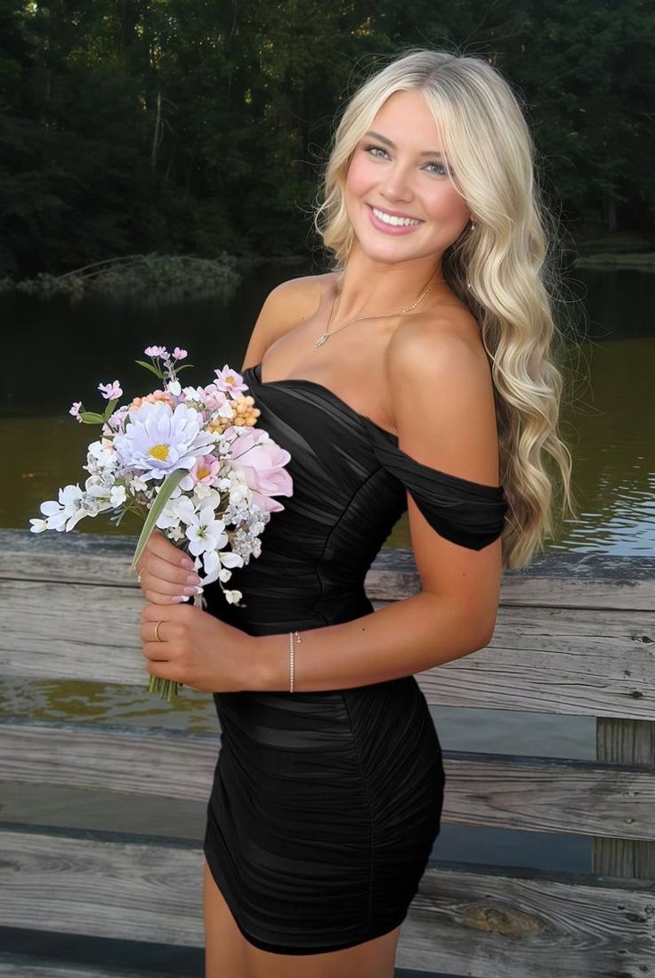 Black Bodycon Mermaid Off The Shoulder Satin Short Homecoming Dress,Vacation Dress,Summer 20th Birthday Dress GG4965